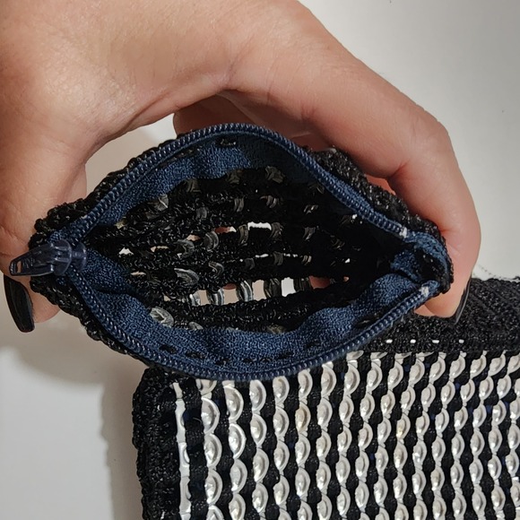 Soda Pop Tabs Recycle Crossbody Bag Matching  Coin Purse Black‎ Fabric  Handmade - Picture 4 of 11
